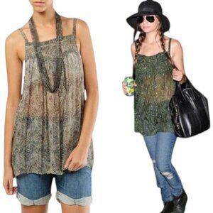 Vintage Y2K Sheer Silk Babydoll Tank Top